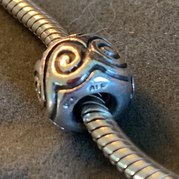Pandora Authentic Retired Sterling Oxy Swirl Charm - Picture 2 of 6